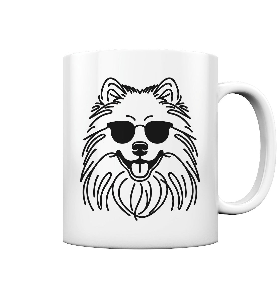 Line Art - Cooler Wolfsspitz - Tasse glossy