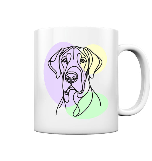 Line Art - Süße Deutsche Dogge - Tasse glossy