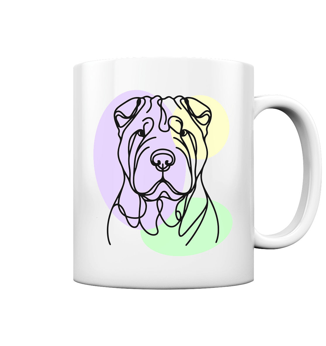 Line Art - Süßer Shar-Pei - Tasse glossy