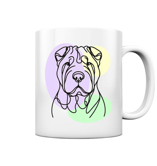 Line Art - Süßer Shar-Pei - Tasse glossy