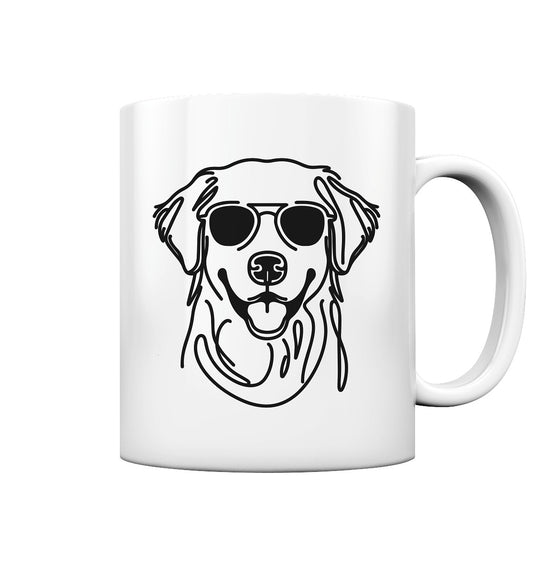 Line Art - Cooler Golden Retriever - Tasse glossy