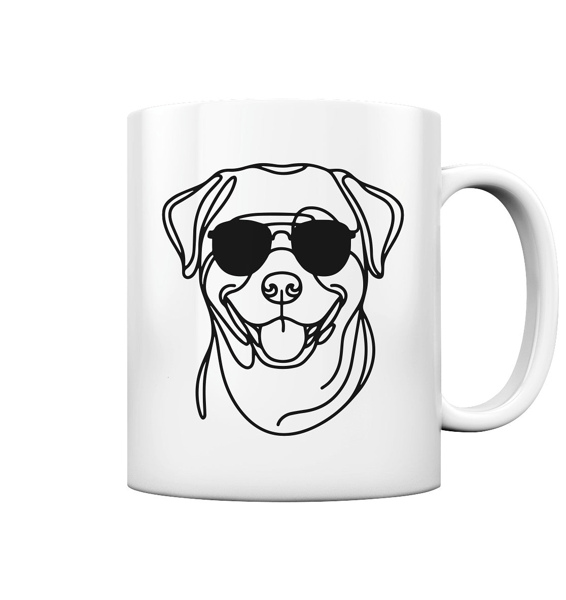 Line Art - Cooler Rottweiler - Tasse glossy