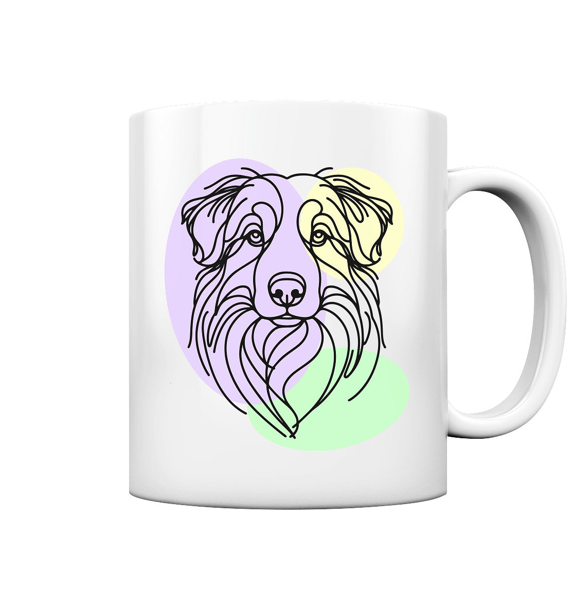 Line Art - Süßer Australian Shepherd - Tasse glossy