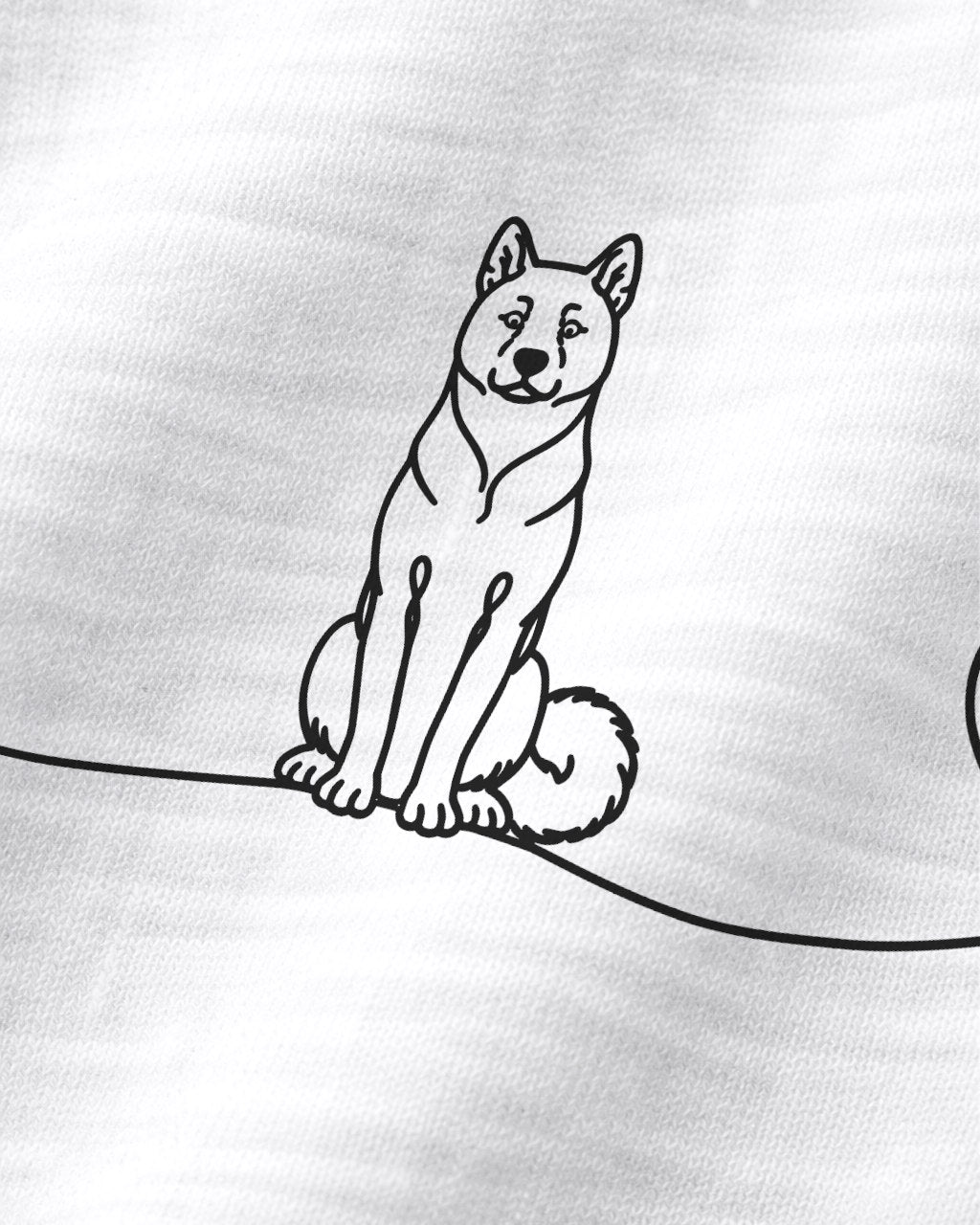 Motiv nah - LineArt Akita mit Herz