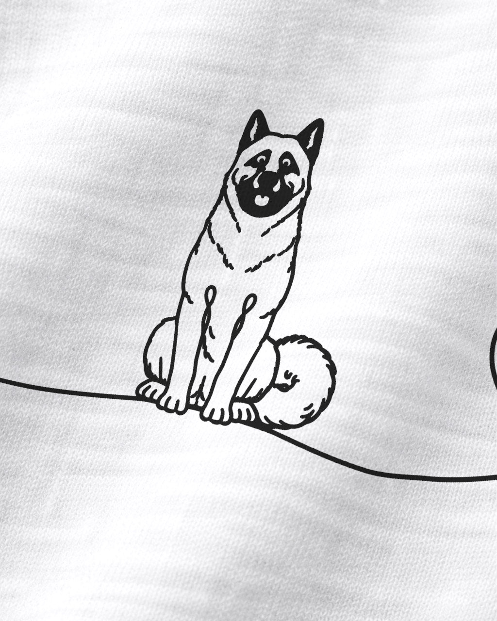 Motiv nah - LineArt American Akita mit Herz