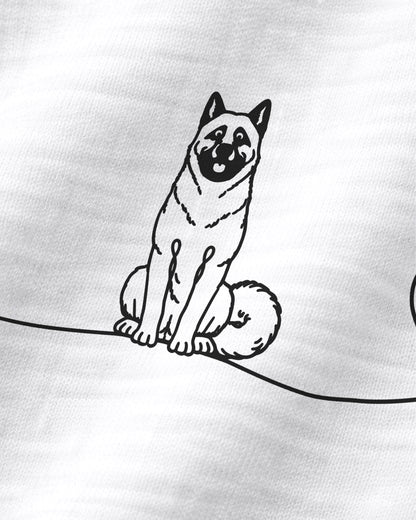 Motiv nah - LineArt American Akita mit Herz