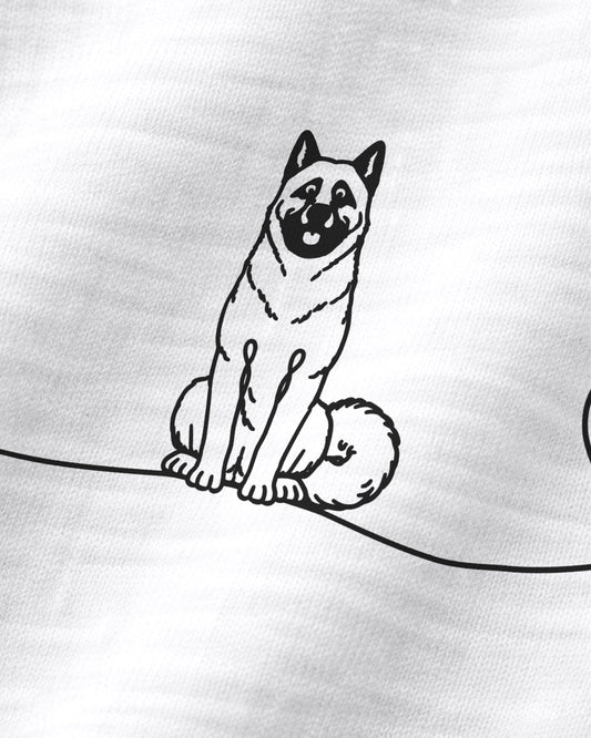 Motiv nah - LineArt American Akita mit Herz