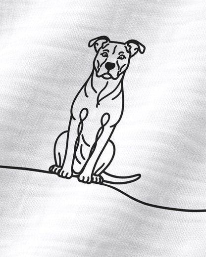 Motiv nah - Line Art - Amstaff mit Herz