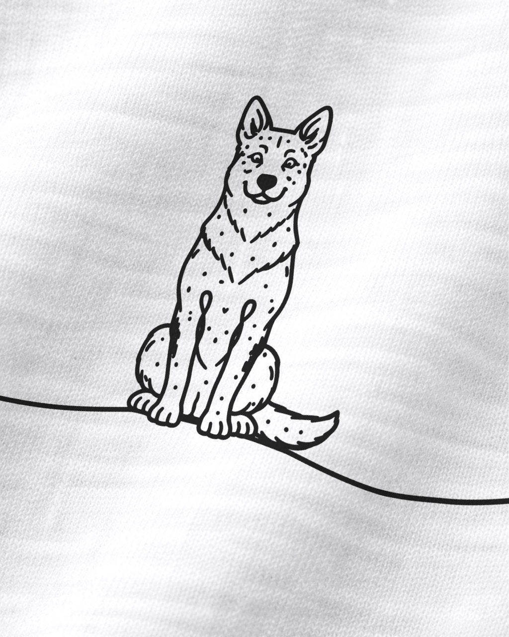 Motiv nah - LineArt Hund mit Herz - Australian Cattle Dog