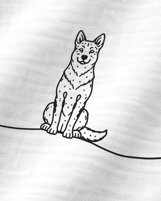 Motiv nah - LineArt Hund mit Herz - Australian Cattle Dog