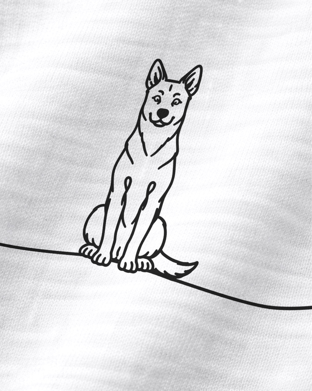 Motiv nah - LineArt Hund mit Herz - Australian Kelpie