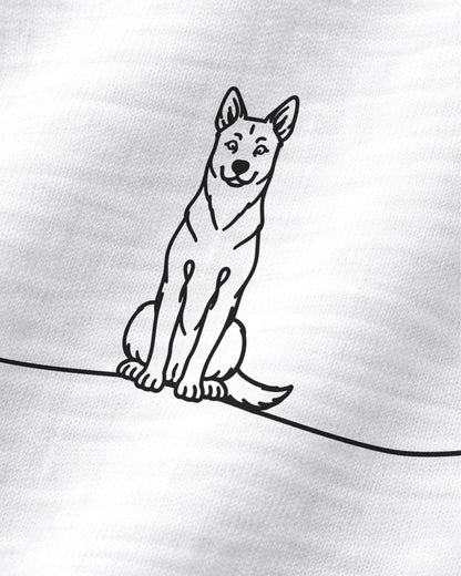 Motiv nah - LineArt Hund mit Herz - Australian Kelpie