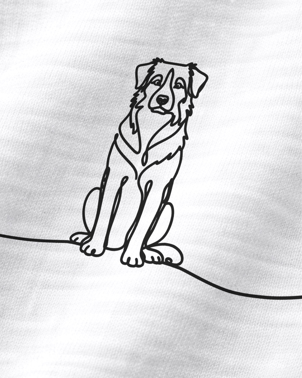 Motiv nah - LineArt Hund mit Herz - Australian Shepherd