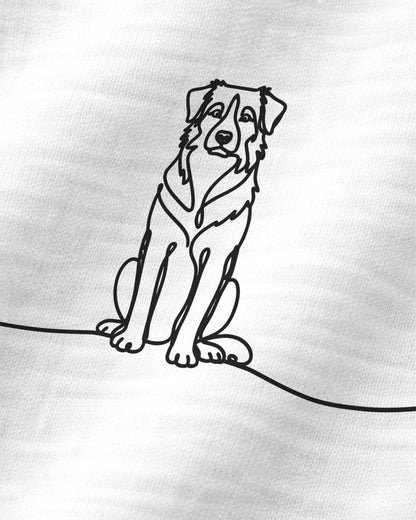 Motiv nah - LineArt Hund mit Herz - Australian Shepherd
