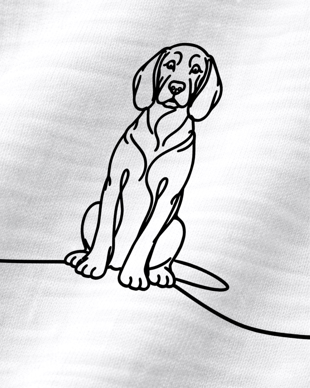 Detailbild - Line Art - Hund mit Herz - Beagle