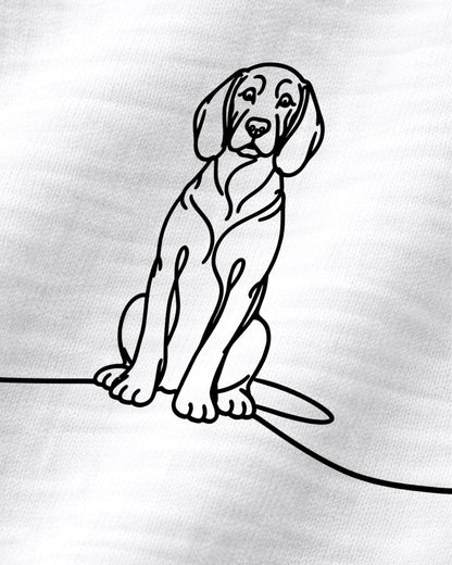 Detailbild - Line Art - Hund mit Herz - Beagle