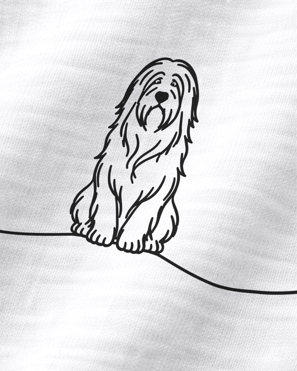 Motiv nah - LineArt Hund mit Herz - Bearded Collie