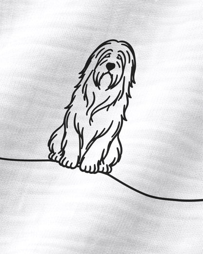Motiv nah - LineArt Hund mit Herz - Bearded Collie