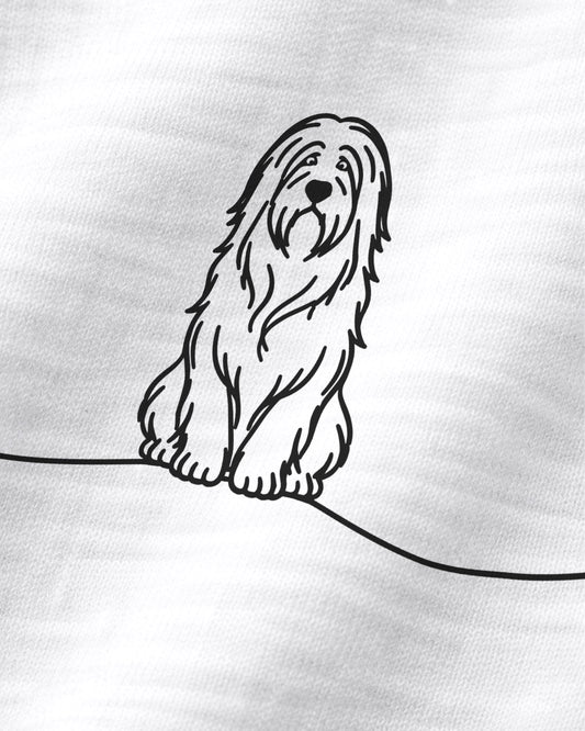 Motiv nah - LineArt Hund mit Herz - Bearded Collie