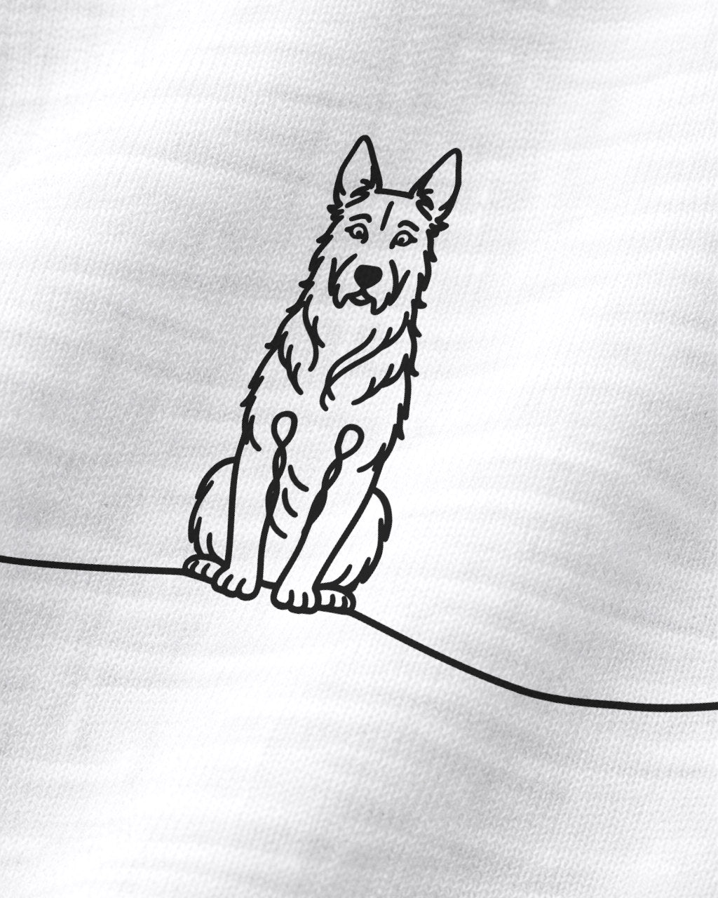 Motiv nah - LineArt Hund mit Herz - Berger de Picardie