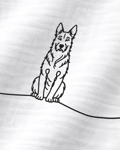 Motiv nah - LineArt Hund mit Herz - Berger de Picardie