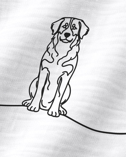 Motiv nah - Line Art Berner Sennenhund mit Herz