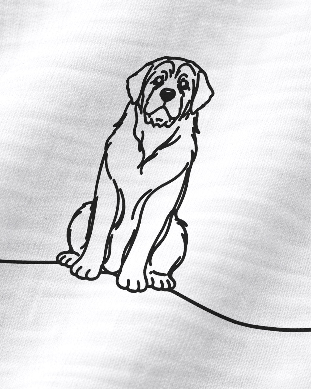 Line Art - Bernhardiner mit Herz - Organic Hoodie