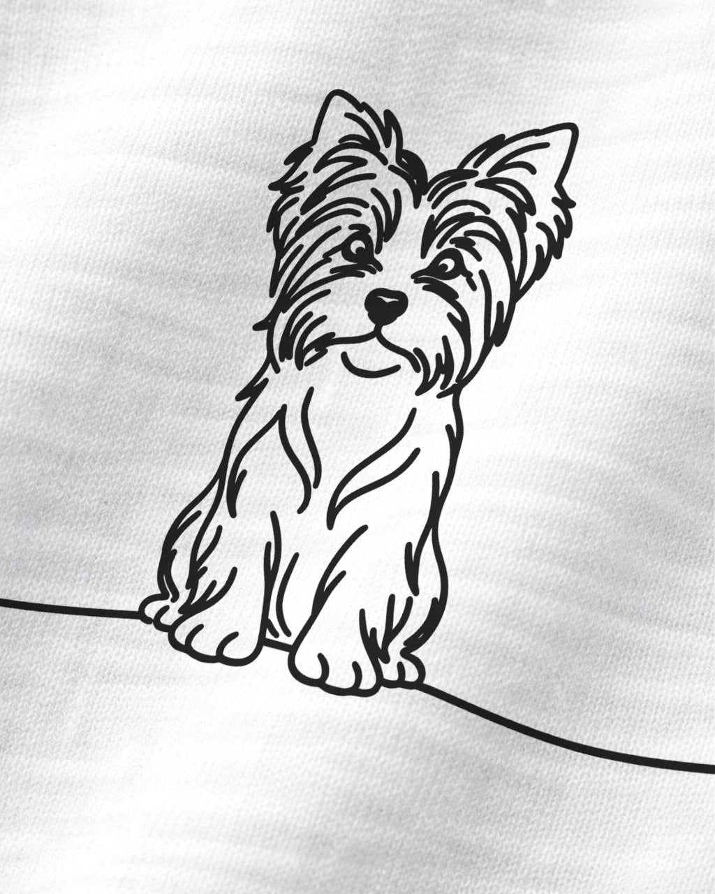 Motiv nah - Line Art Biewer Terrier mit Herz