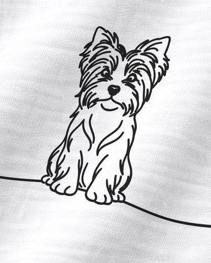 Motiv nah - Line Art Biewer Terrier mit Herz