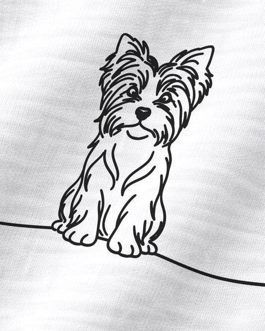 Motiv nah - Line Art Biewer Terrier mit Herz