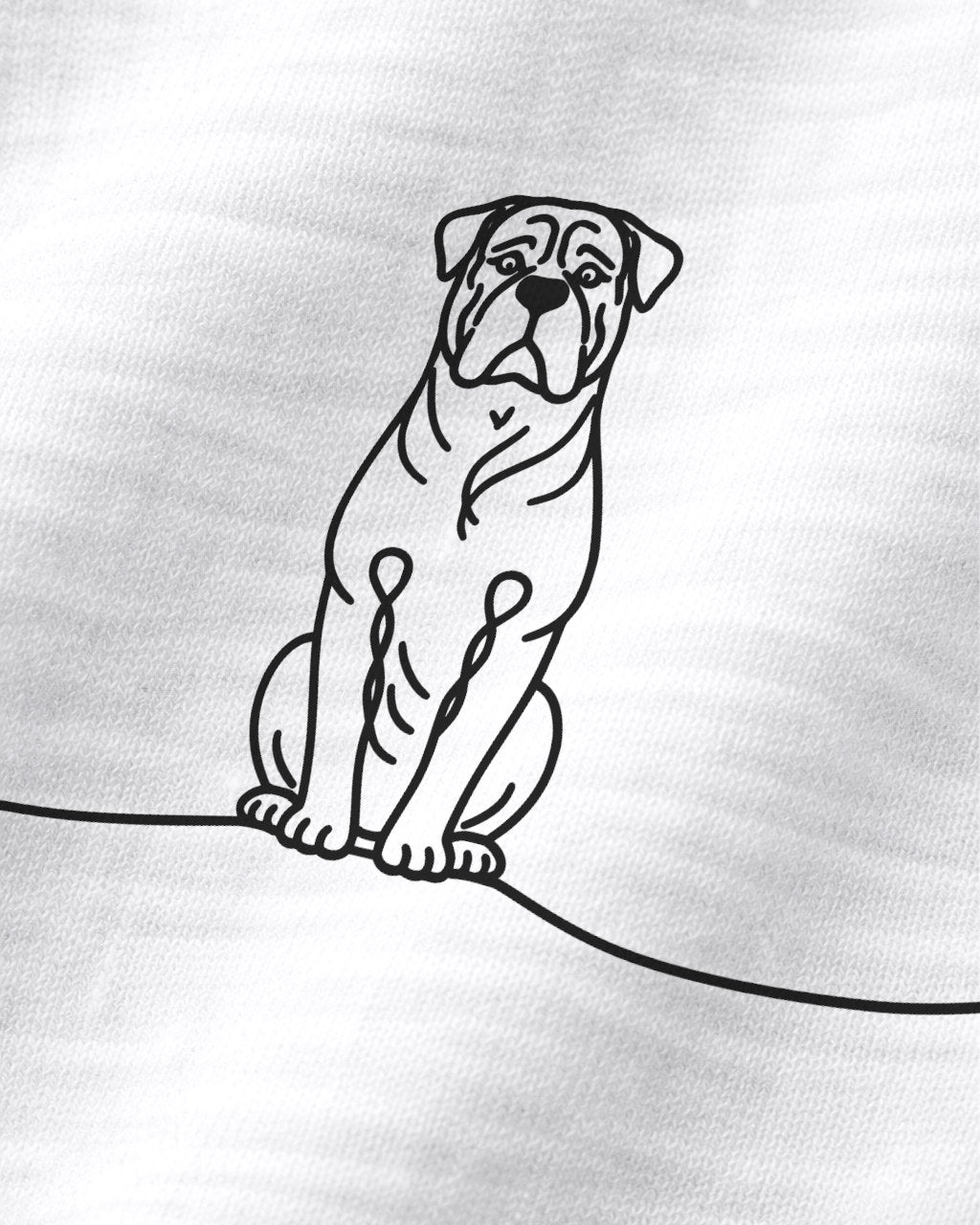 Motiv nah - Line Art - Bordeauxdogge mit Herz
