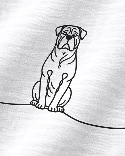 Motiv nah - Line Art - Bordeauxdogge mit Herz