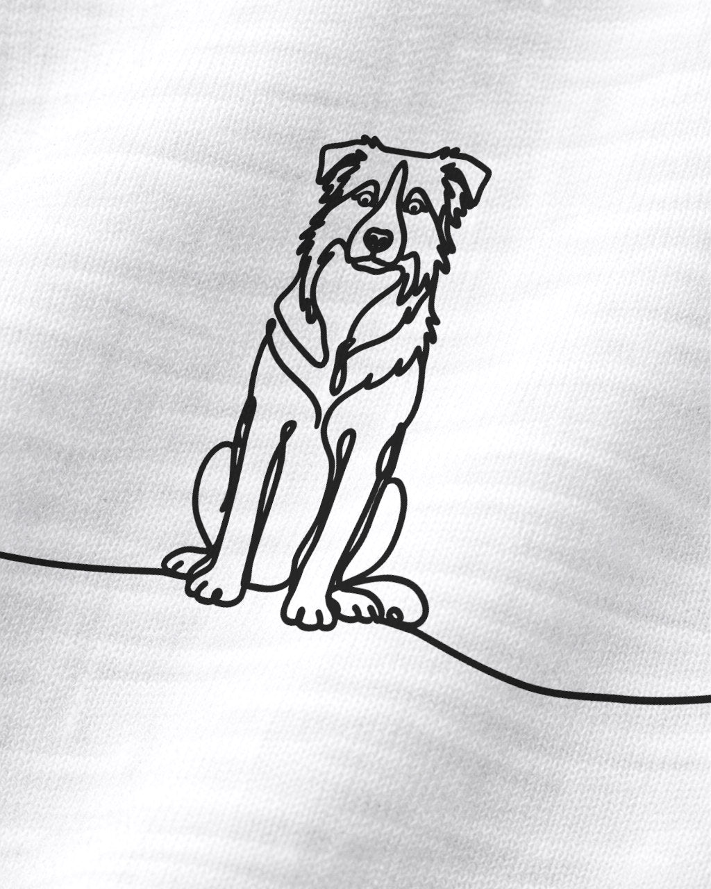 Motiv nah - LineArt Hund mit Herz - Border Collie