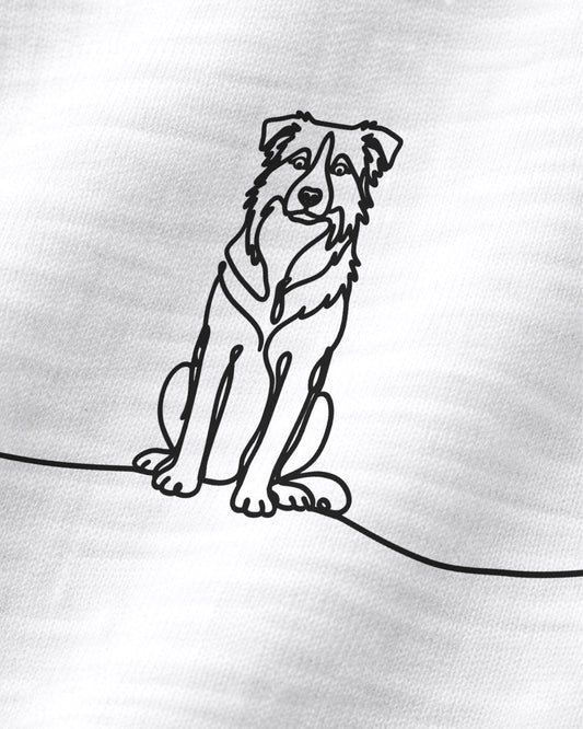 Motiv nah - LineArt Hund mit Herz - Border Collie