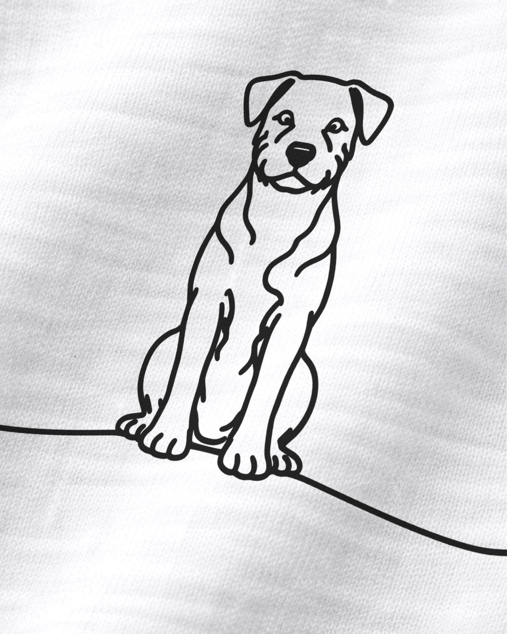 Motiv nah - Line Art Border Terrier mit Herz