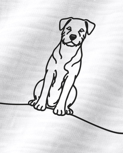 Motiv nah - Line Art Border Terrier mit Herz