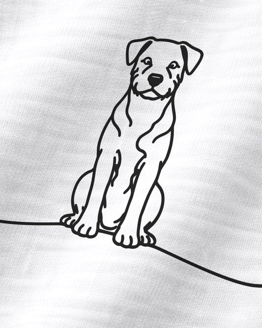 Motiv nah - Line Art Border Terrier mit Herz