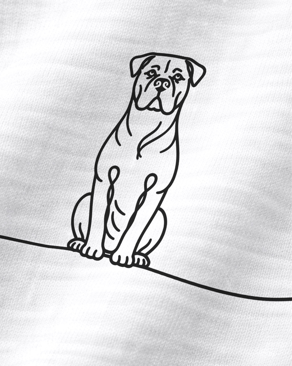 Motiv nah - Line Art - Bullmastiff mit Herz