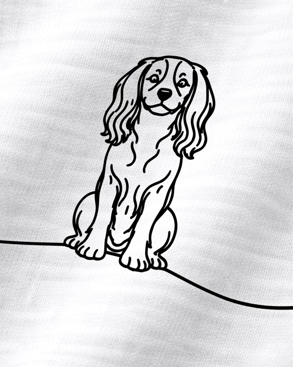 Detailbild - Line Art - Hund mit Herz - Cavalier King Charles Spaniel