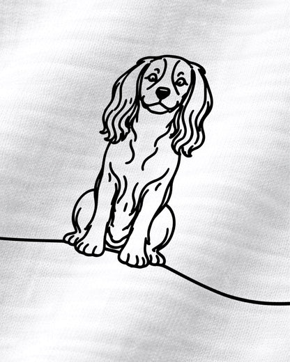 Detailbild - Line Art - Hund mit Herz - Cavalier King Charles Spaniel