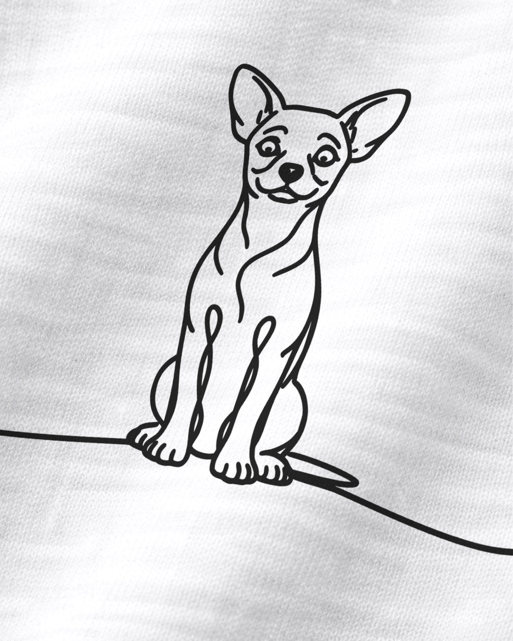 Motiv nah - Line Art Chihuahua mit Herz