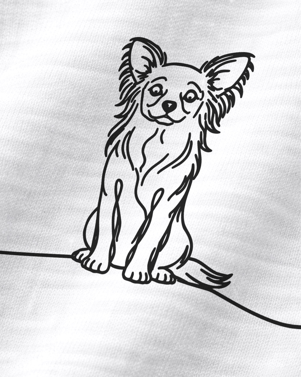 Motiv nah - Line Art Chihuahua mit Herz