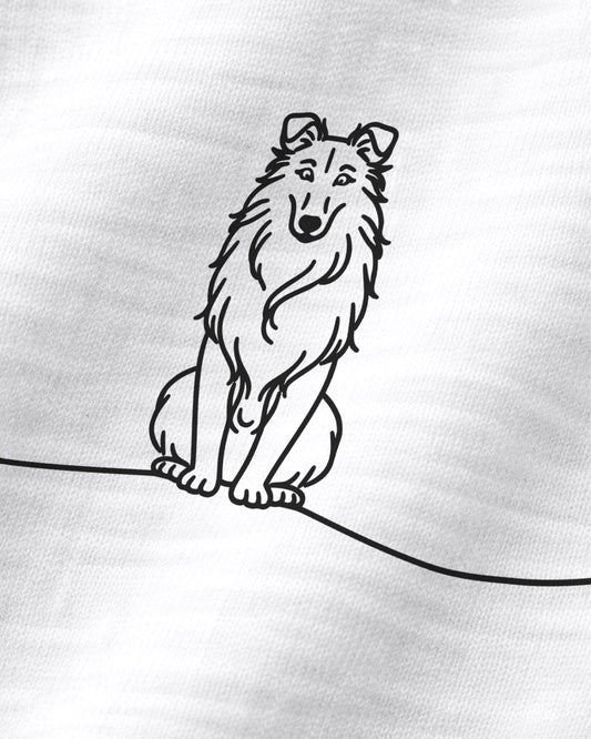 Motiv nah - LineArt Hund mit Herz - Collie