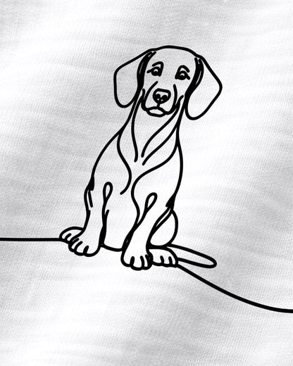 Detailbild - Line Art - Hund mit Herz - Dackel