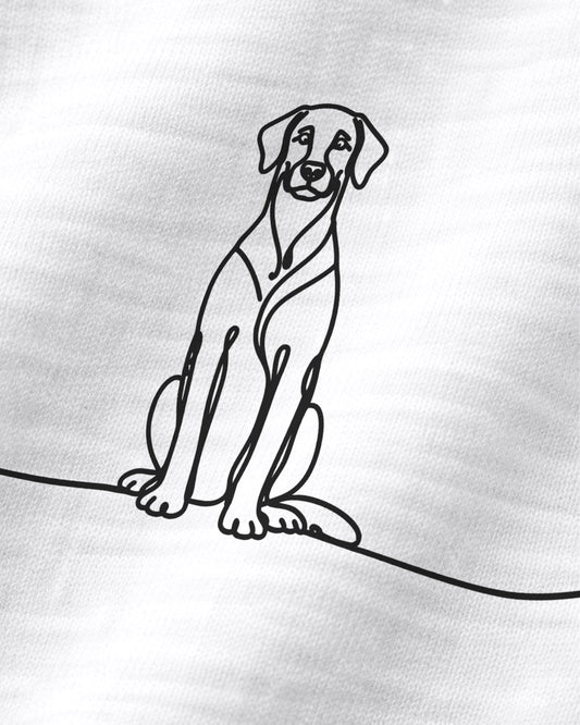 Motiv nah - Line Art - Dobermann mit Herz