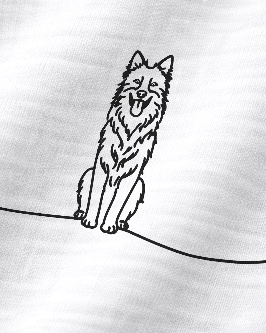 Motiv nah - LineArt Hund mit Herz - Gelbbacke
