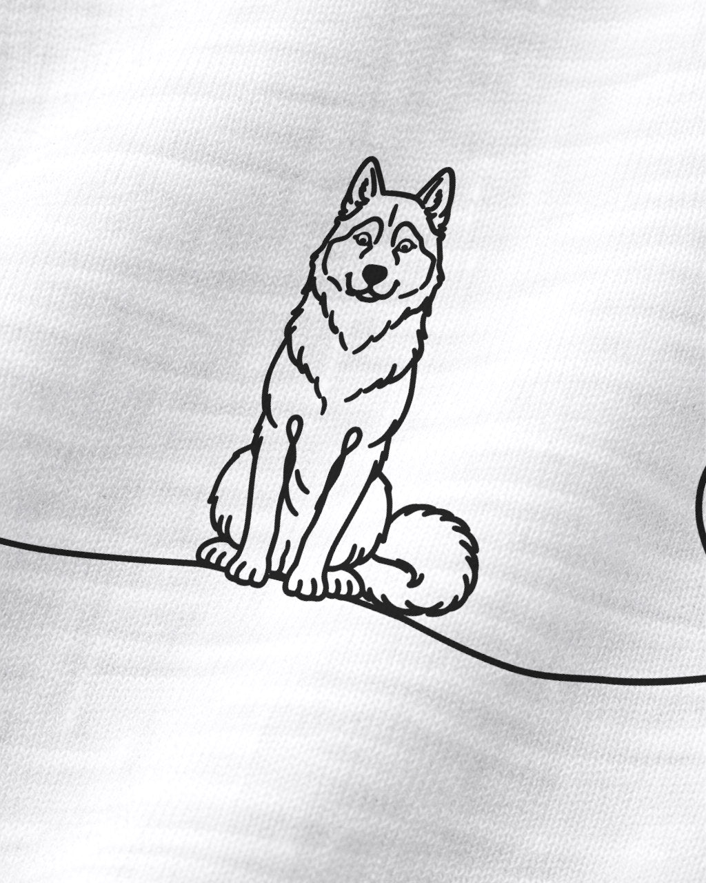 Motiv nah - LineArt Husky mit Herz