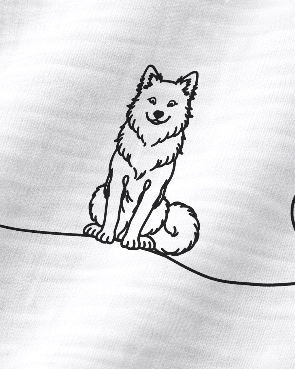 Motiv nah - LineArt Islandhund mit Herz