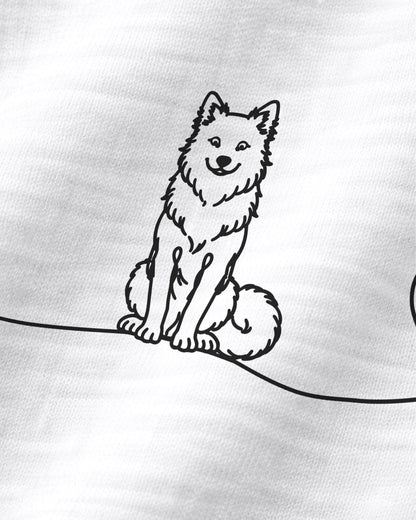 Motiv nah - LineArt Islandhund mit Herz