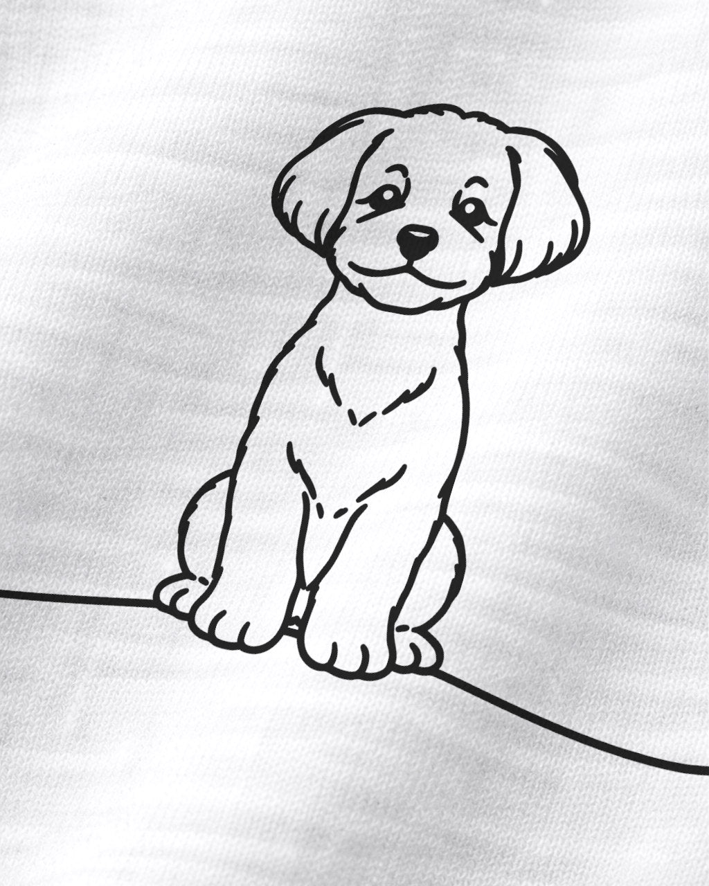 Motiv nah - Line Art Malteser mit Herz